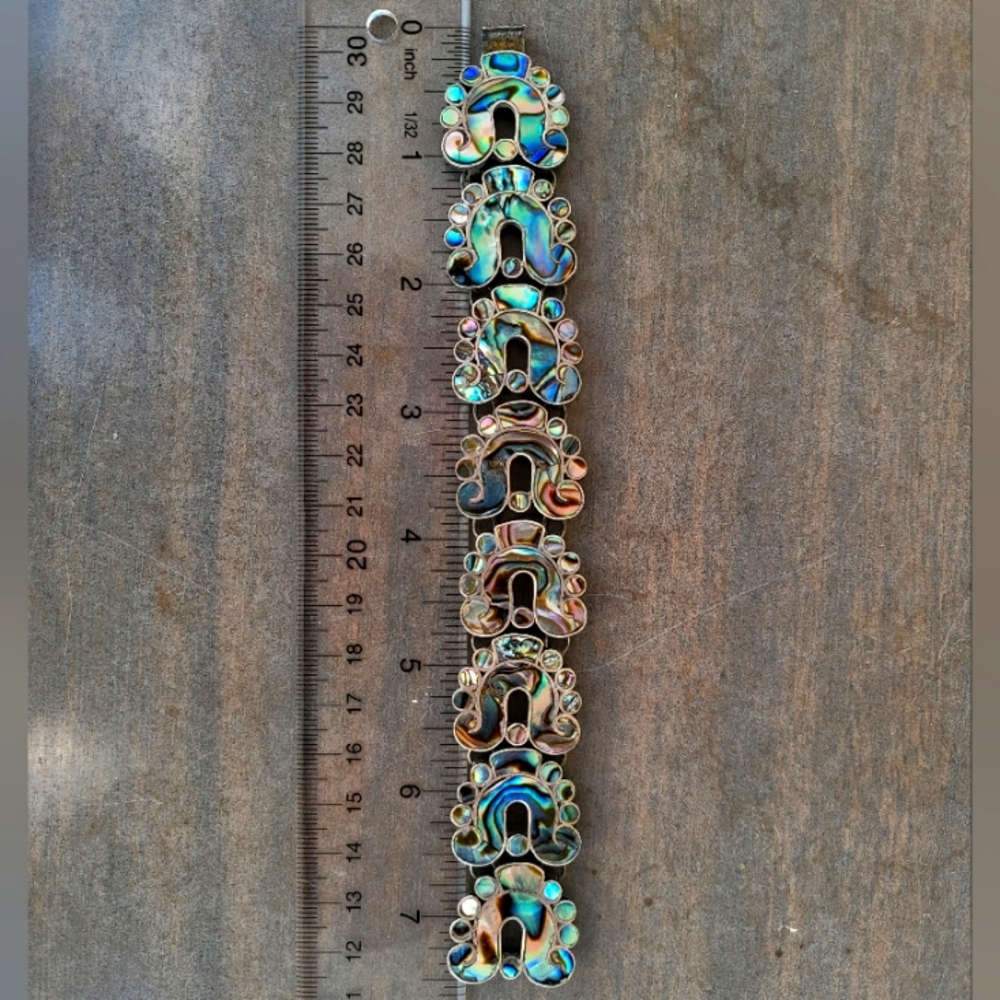 1940s Tasco Abalone and Silver Bracelet